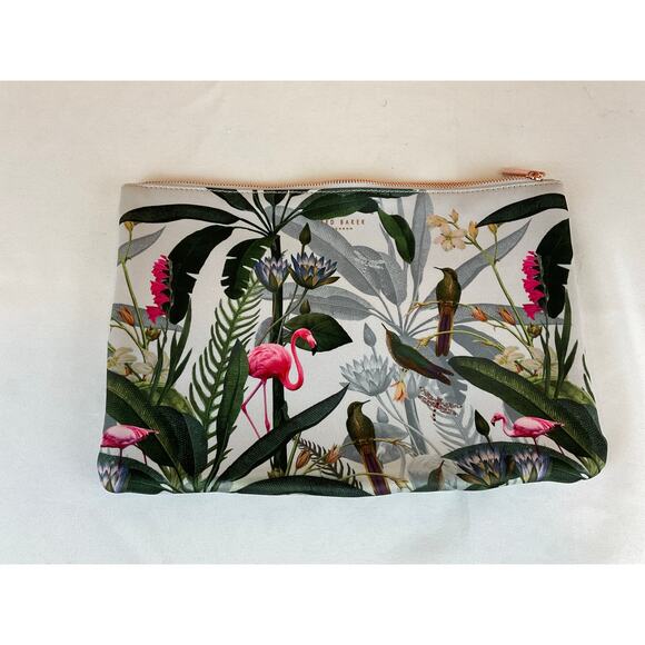 Ted Baker Flamingo Design Zippered Pouch - Picture 1 of 6